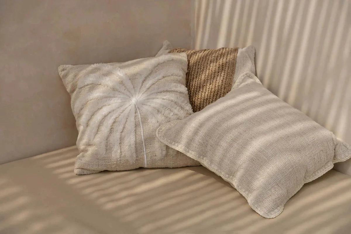 Coussin Isla Palm - Naturel Blanc