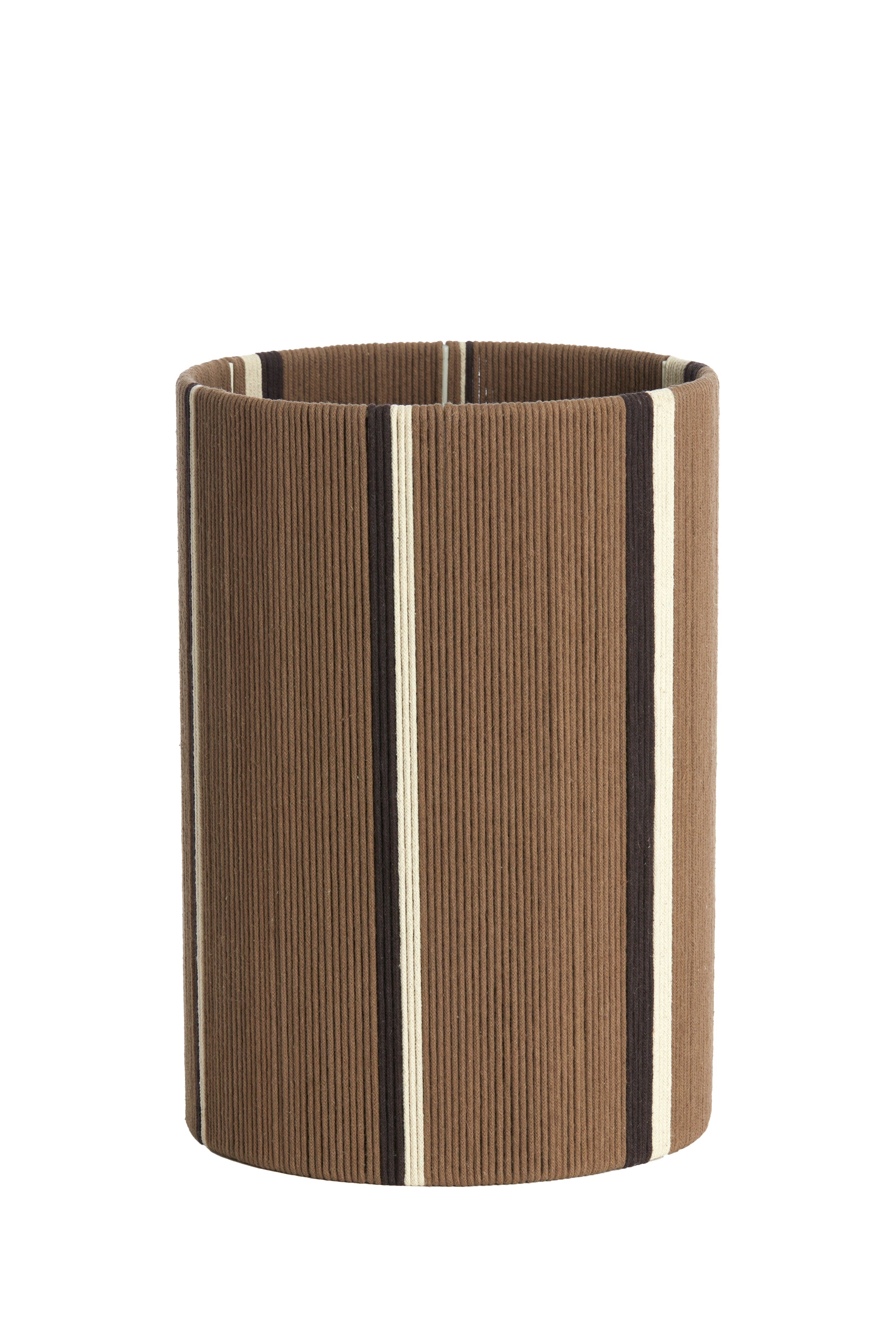 Abat-jour cylindre 25-25-36 cm MEDAN brun+crème+brun foncé