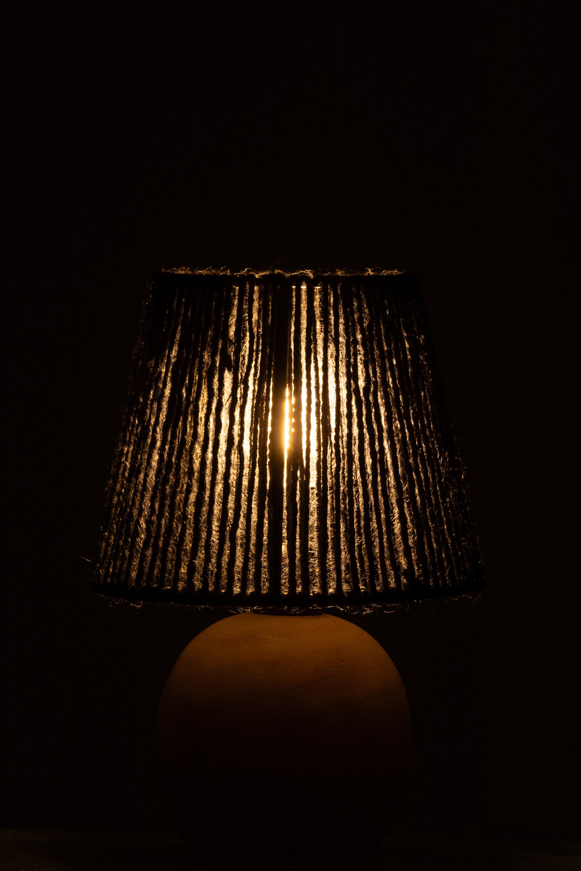 Lampe Led Metal/Coton Noir