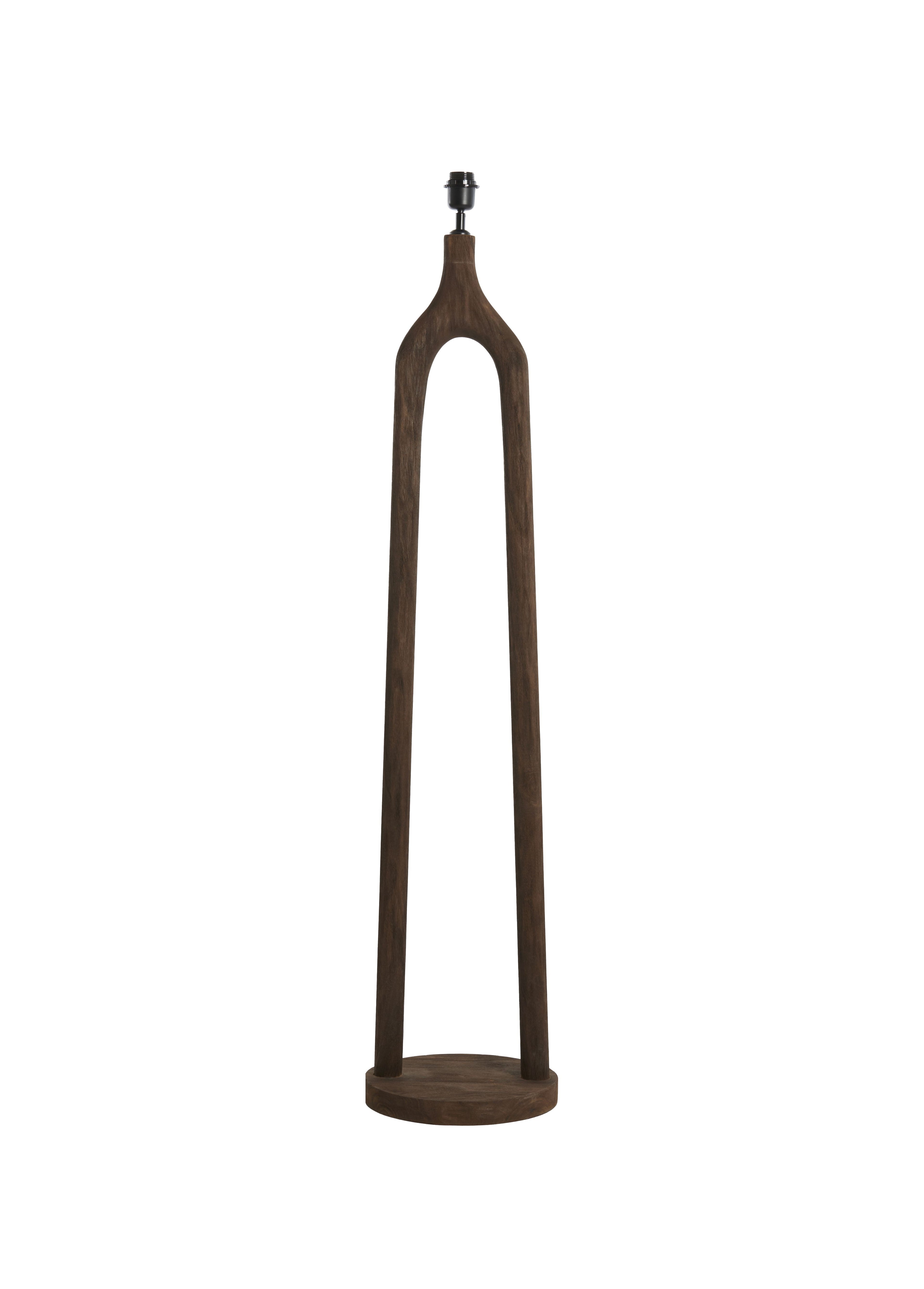 Lampadaire Ø30x135 cm XITTA bois brun foncé mat