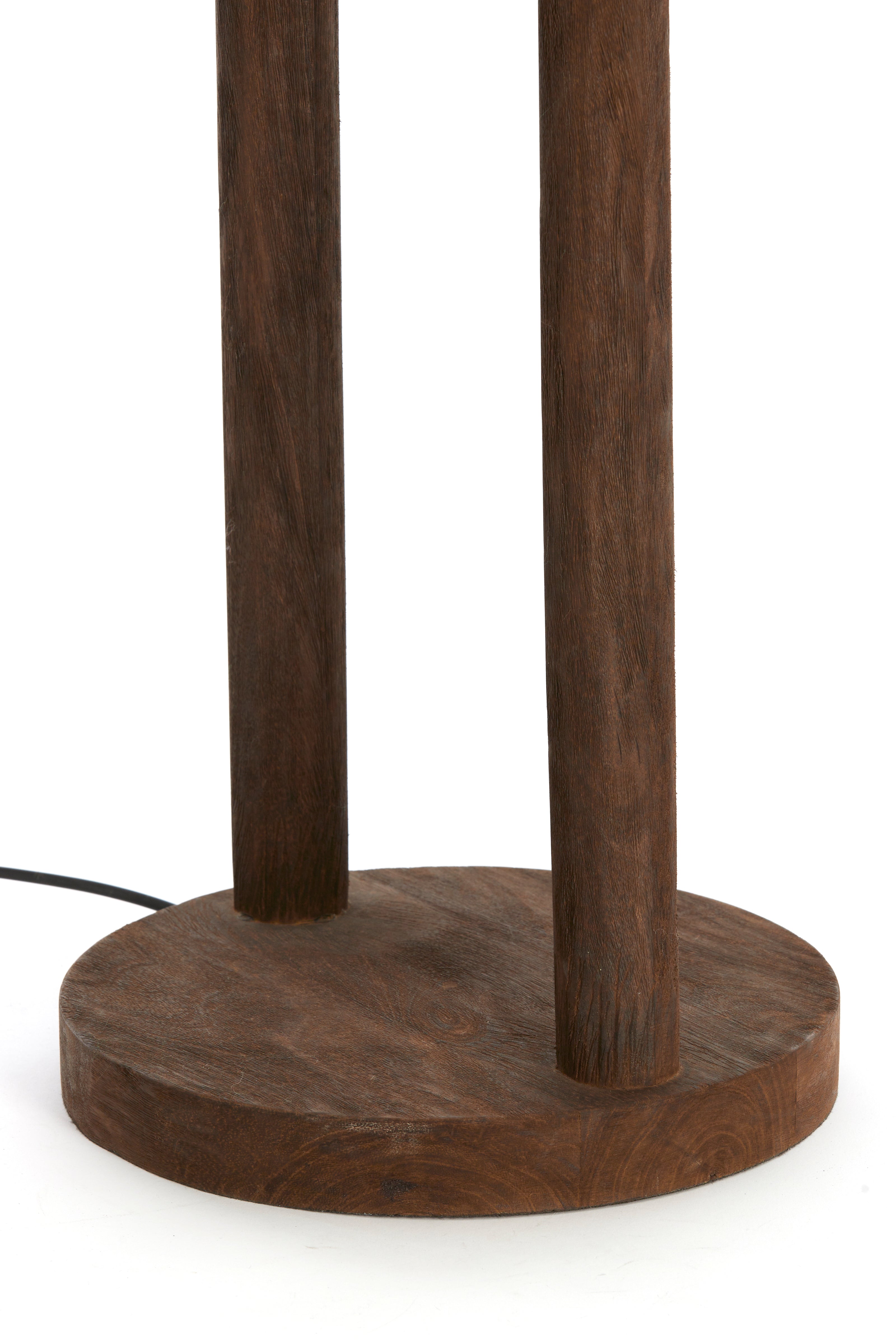 Lampadaire Ø30x135 cm XITTA bois brun foncé mat