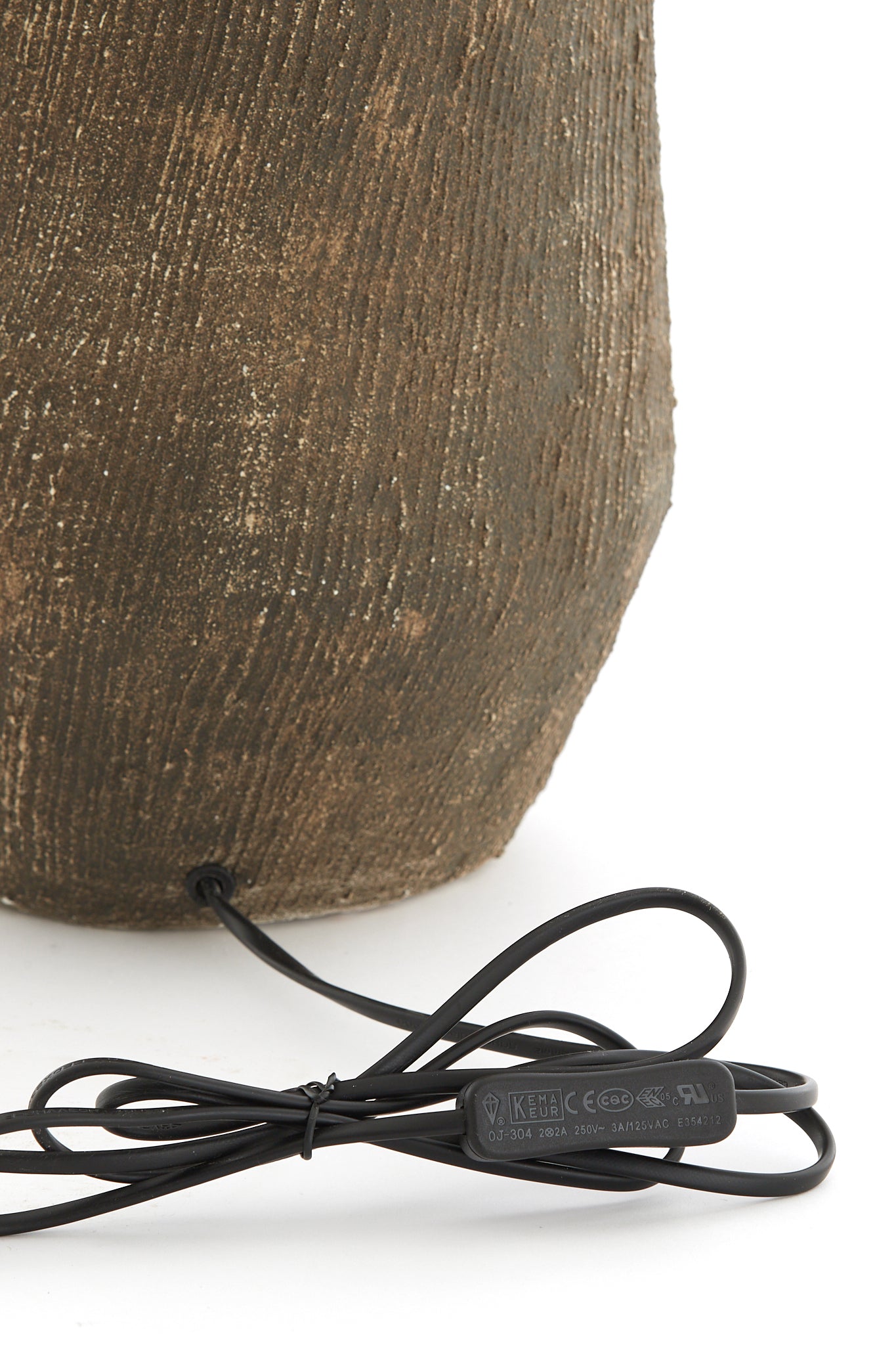 Pied de lampe Ø18,5x49,5 cm KIDIRA céramique brun foncé