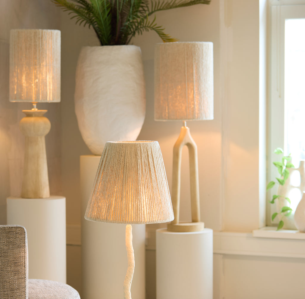 Abat-jour tambour 35-20-30 cm MEDANA chenille crème