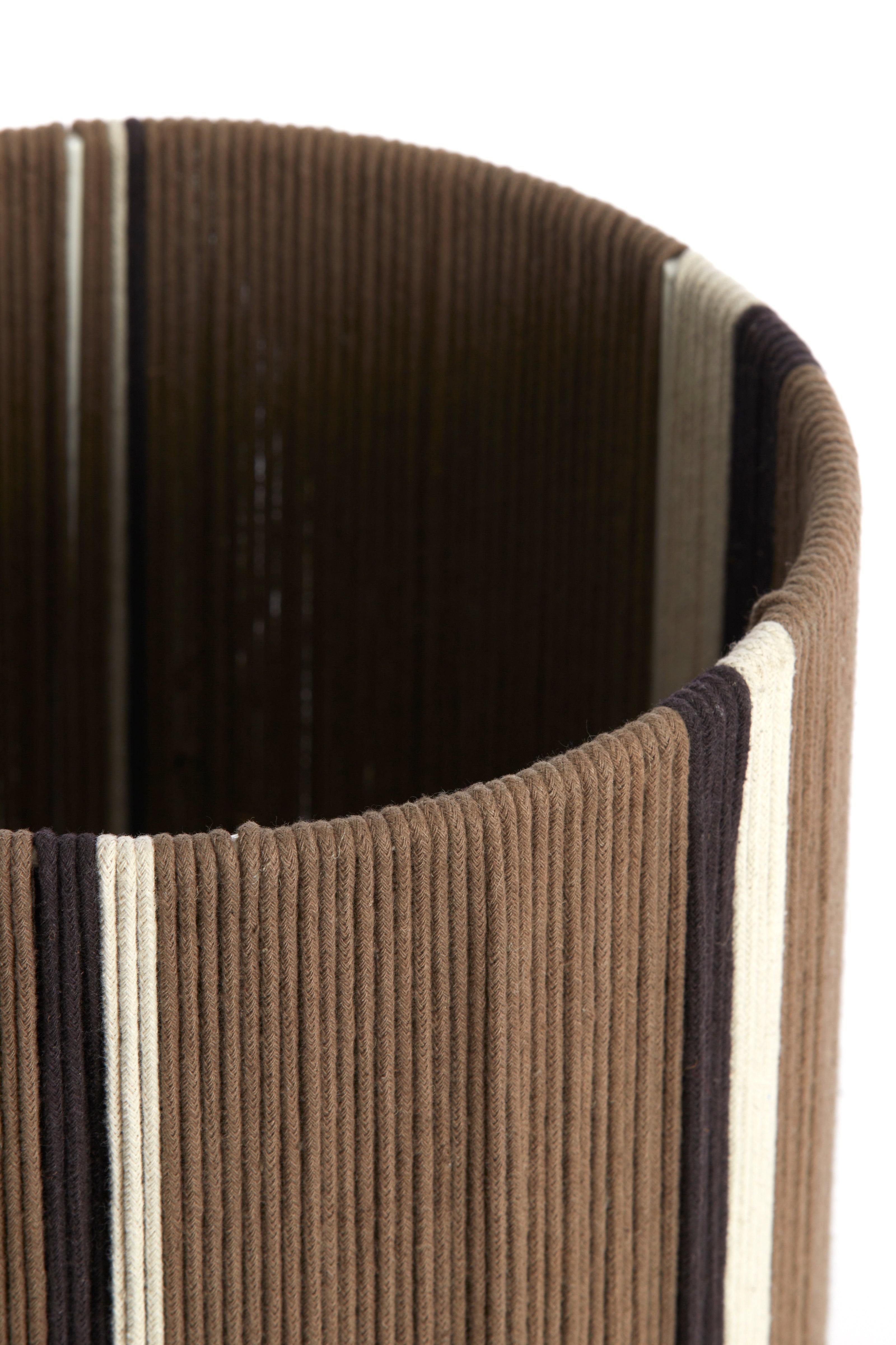 Abat-jour cylindre 25-25-36 cm MEDAN brun+crème+brun foncé