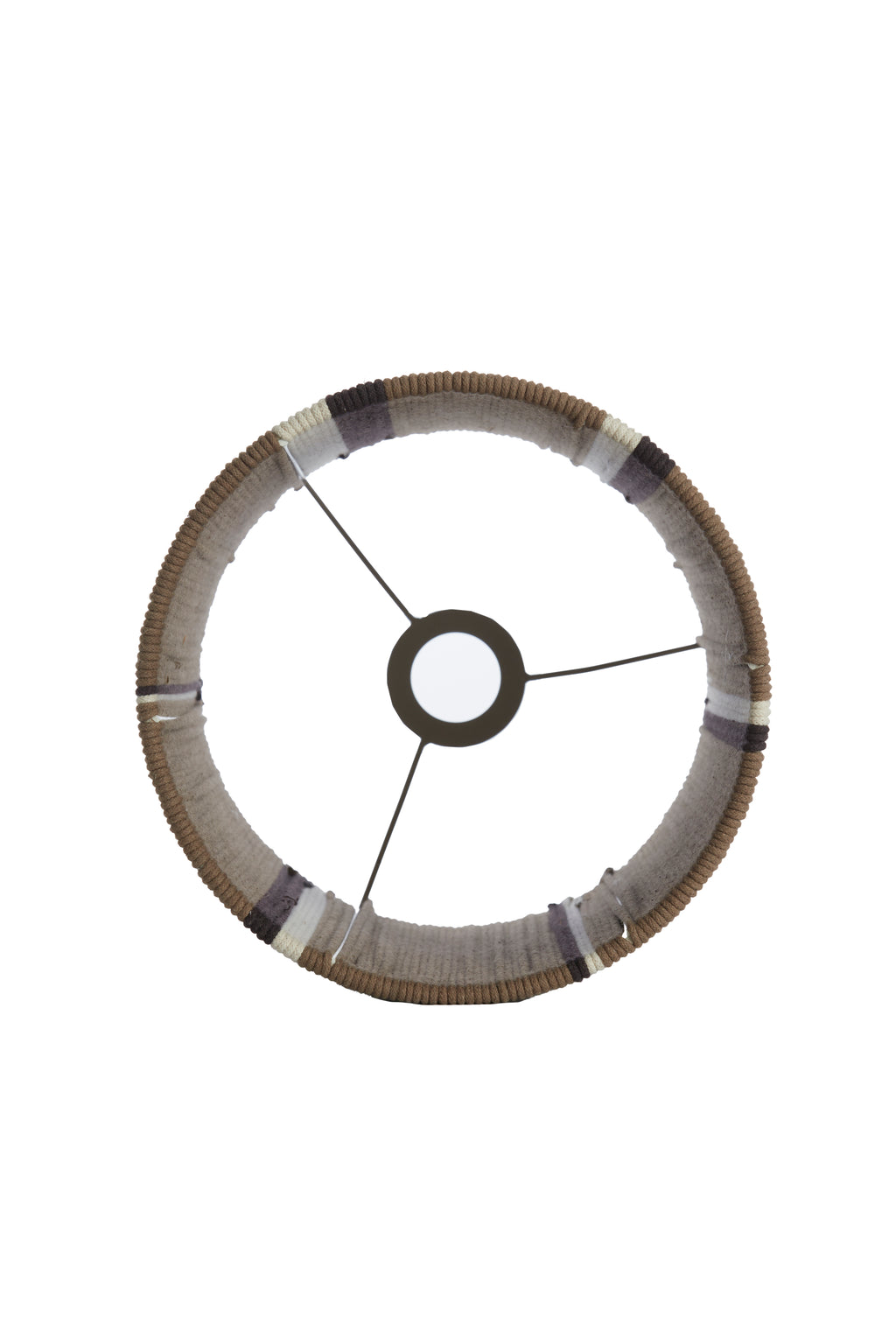 Abat-jour cylindre 25-25-36 cm MEDAN brun+crème+brun foncé