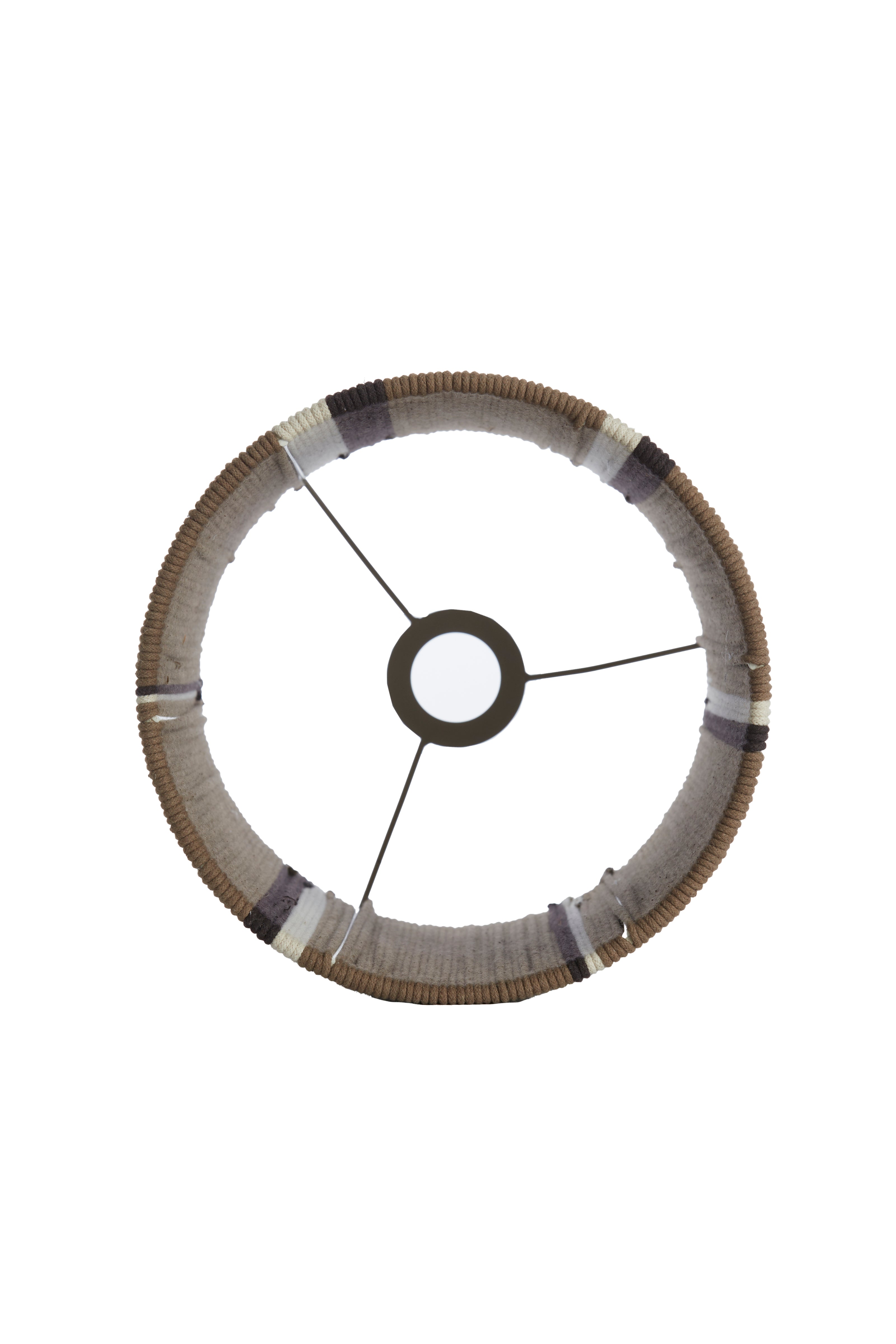 Abat-jour cylindre 25-25-36 cm MEDAN brun+crème+brun foncé