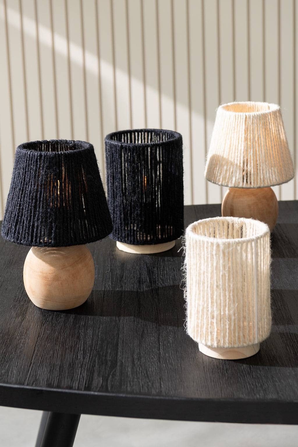 Lampe Led Metal/Coton Noir