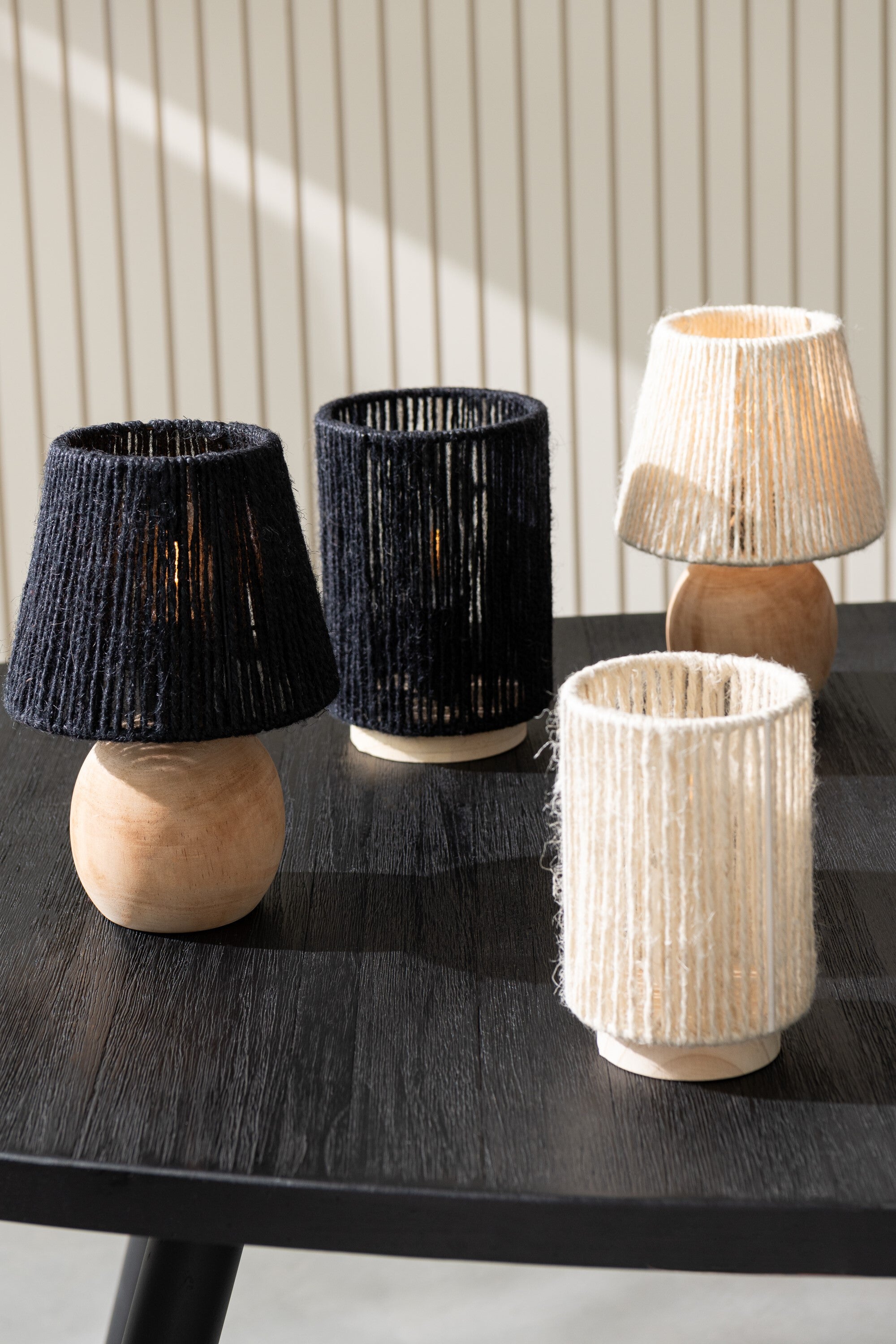 Lampe Led Metal/Coton Noir