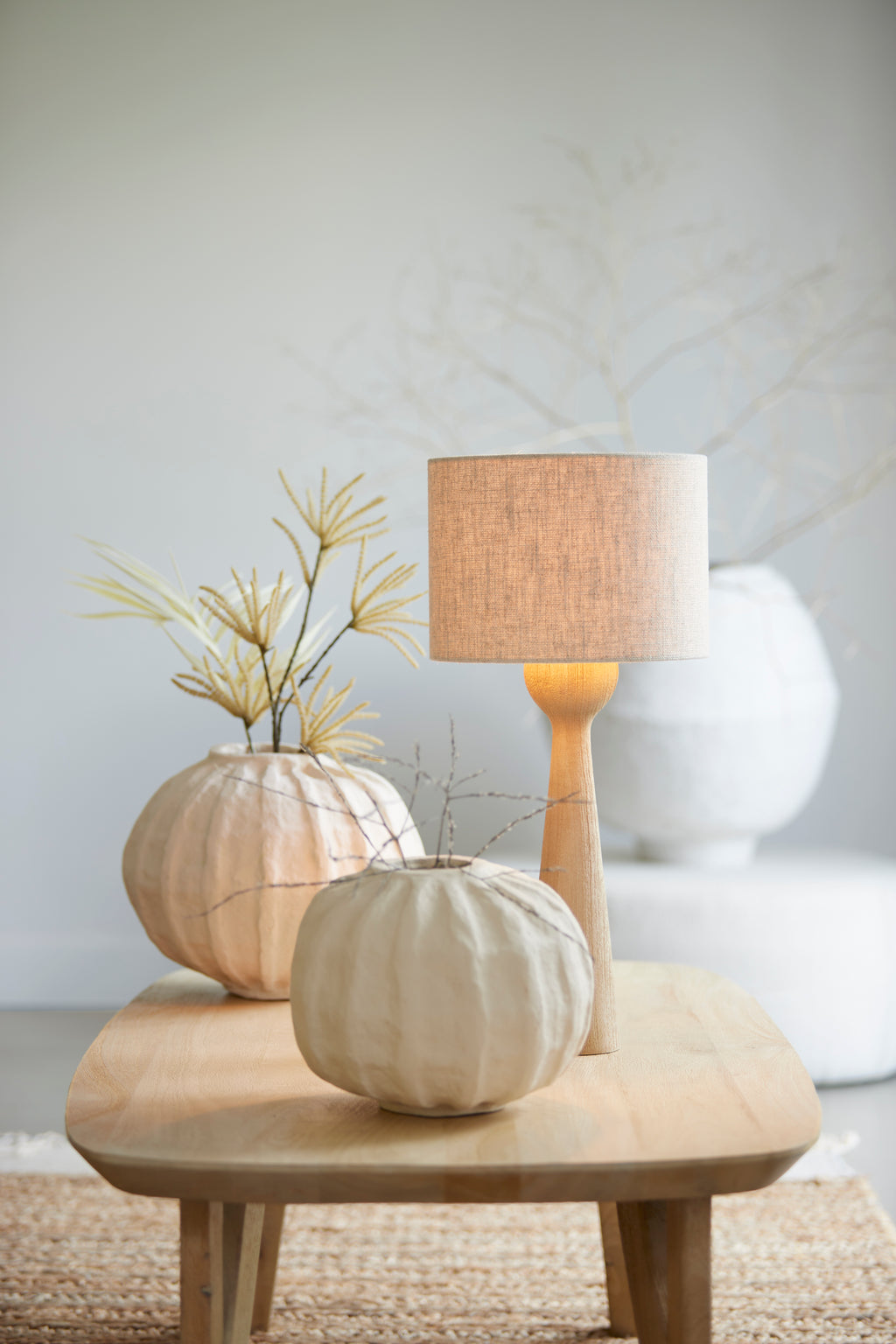 Pied de lampe Ø9x33 cm FESTINA bois naturel mat