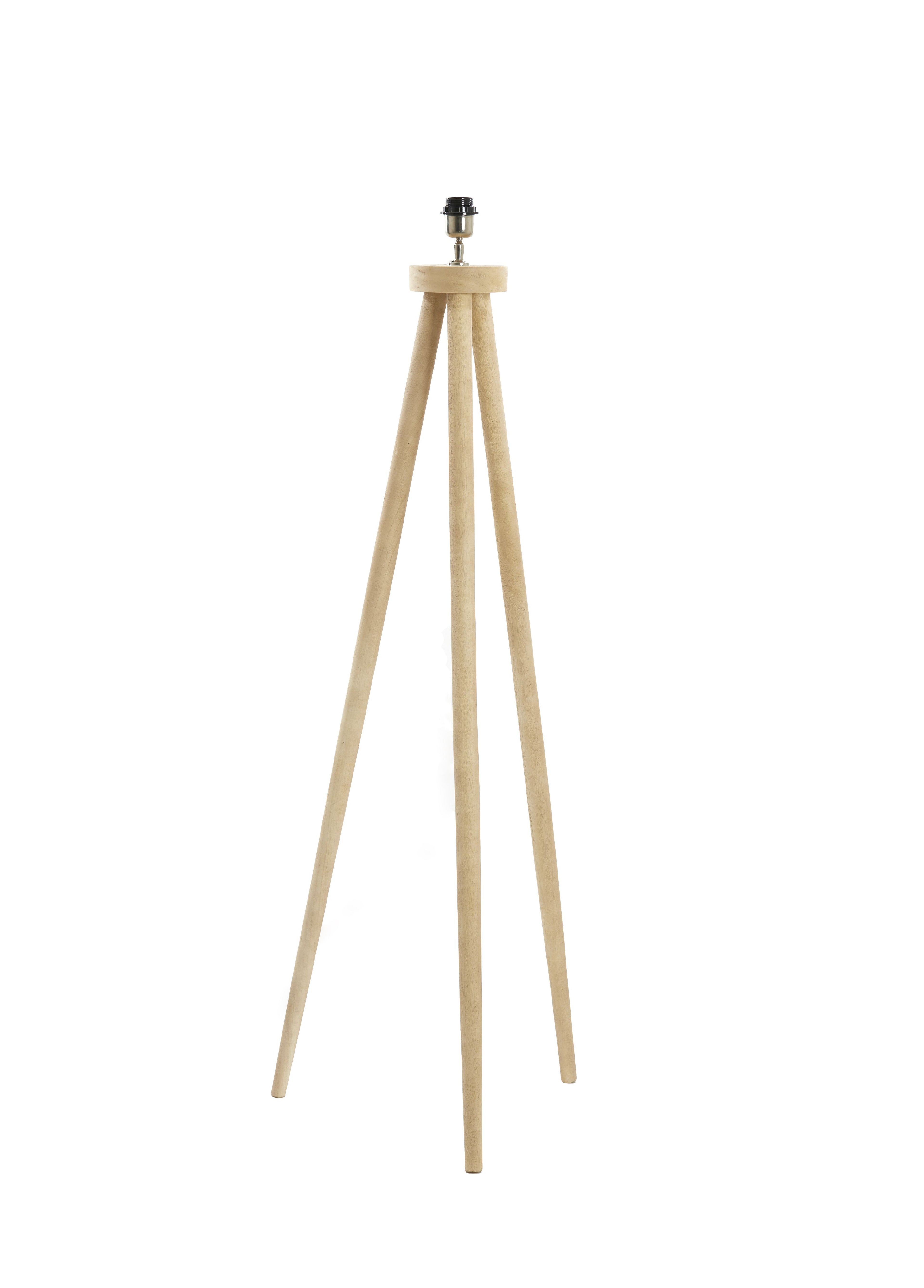 Lampadaire trépied 52x52x122 cm ILIAS bois naturel mat