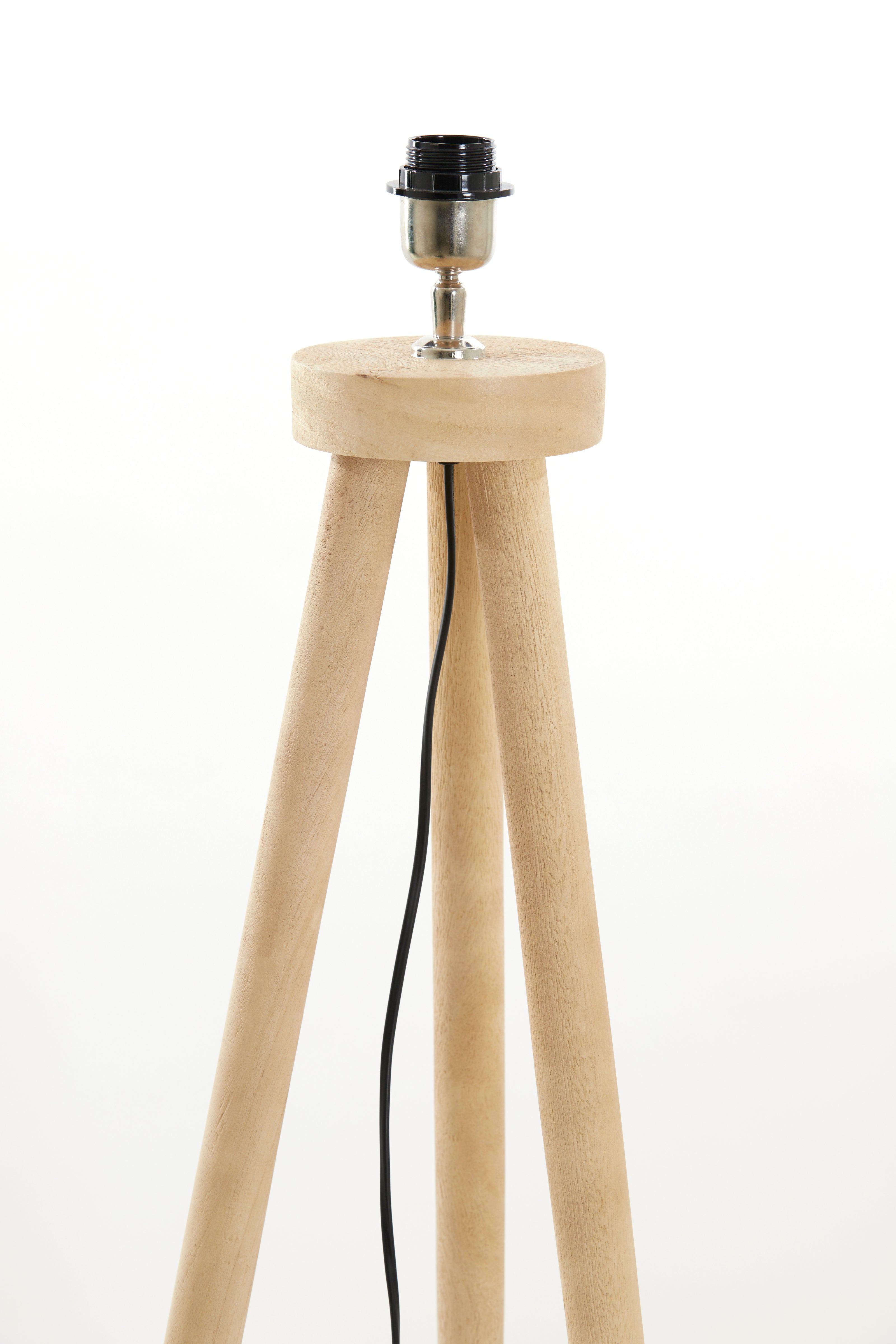 Lampadaire trépied 52x52x122 cm ILIAS bois naturel mat