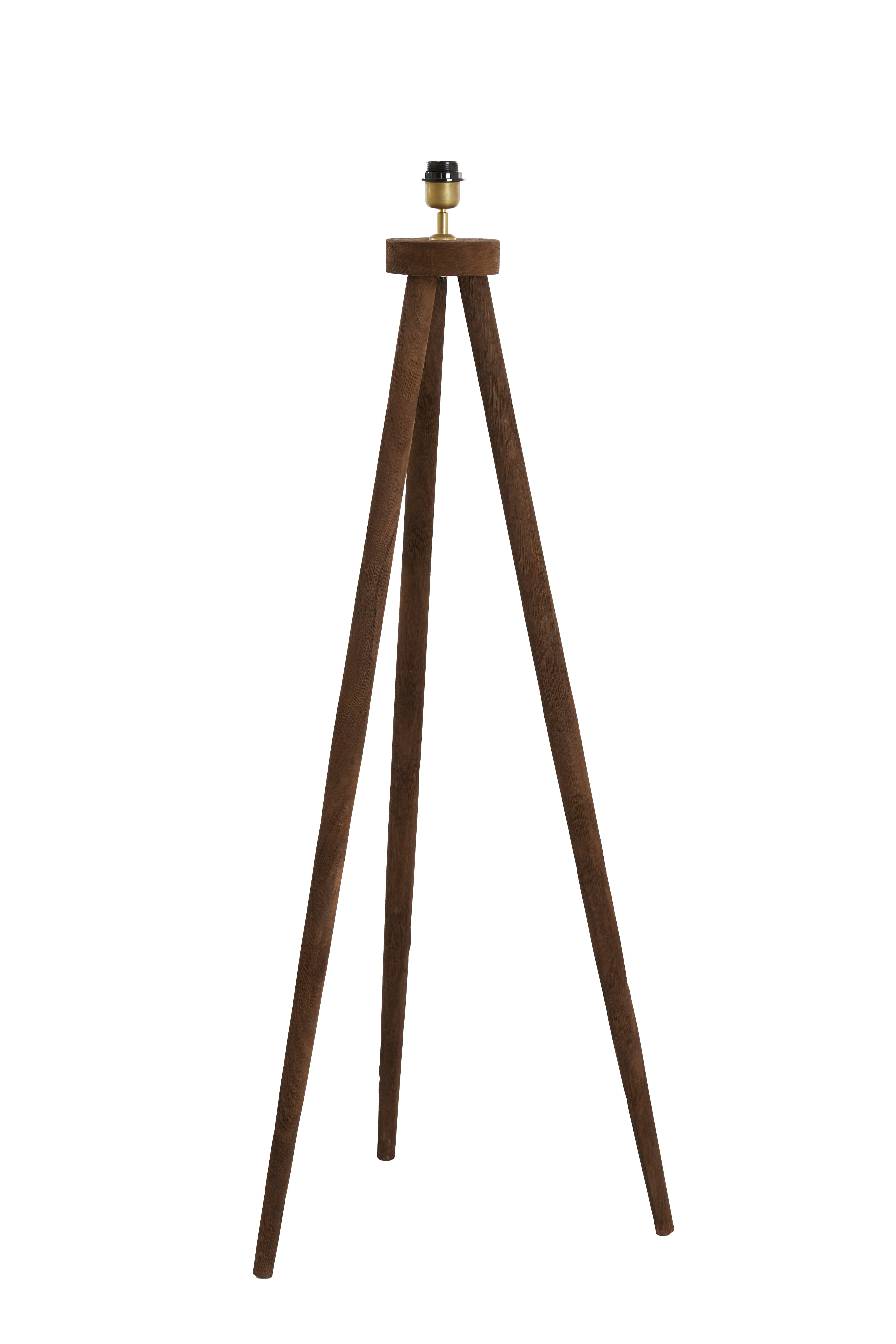 Lampadaire trépied 52x52x122 cm ILIAS bois brun foncé mat