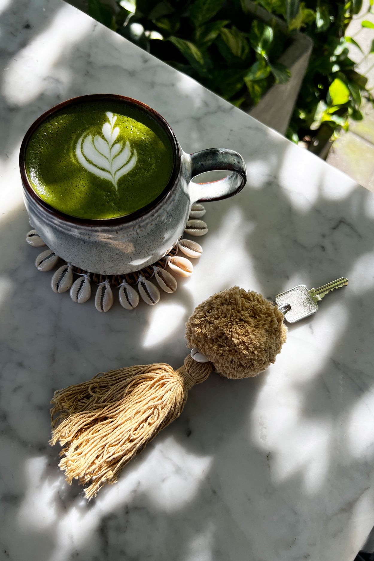 Le Porte-clés Pompom - Moka