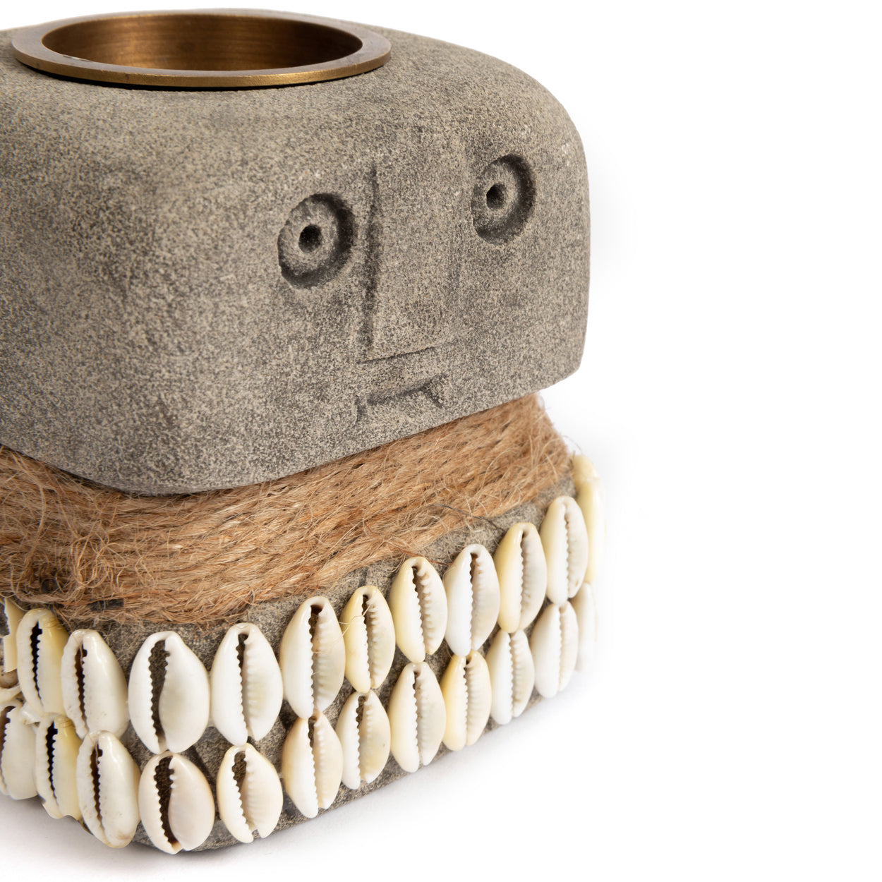 Le Bougeoir En Pierre De Sumba - Gris