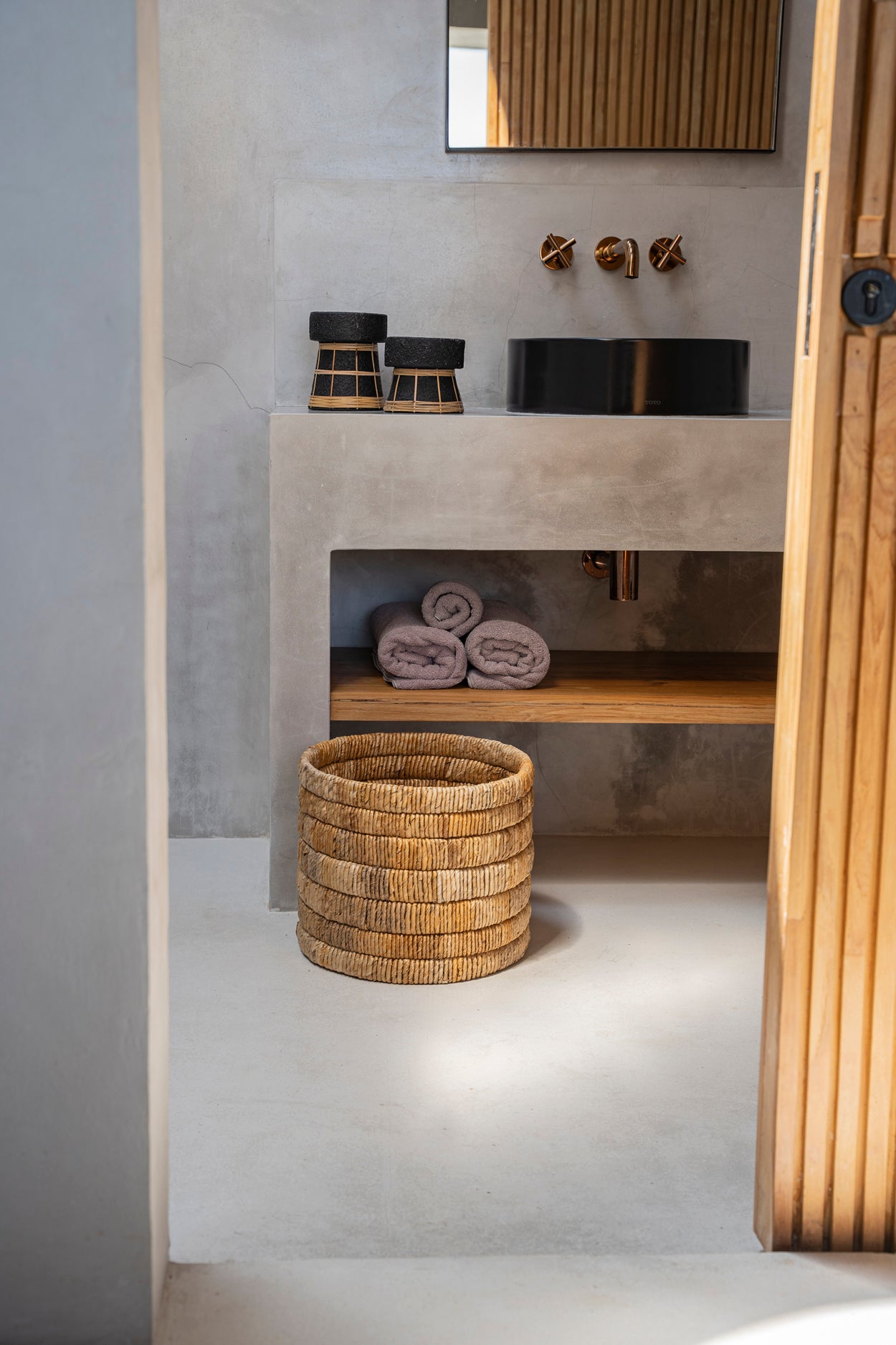 Le Bougeoir Serene - Noir Naturel - L